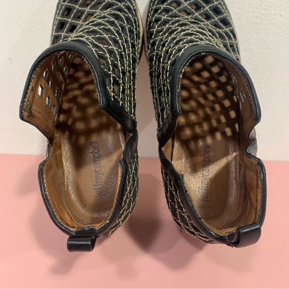 Jeffrey Campbell Taggart Ankle Booties Cutout Perforated black boots size 9 - Picture 6 of 12